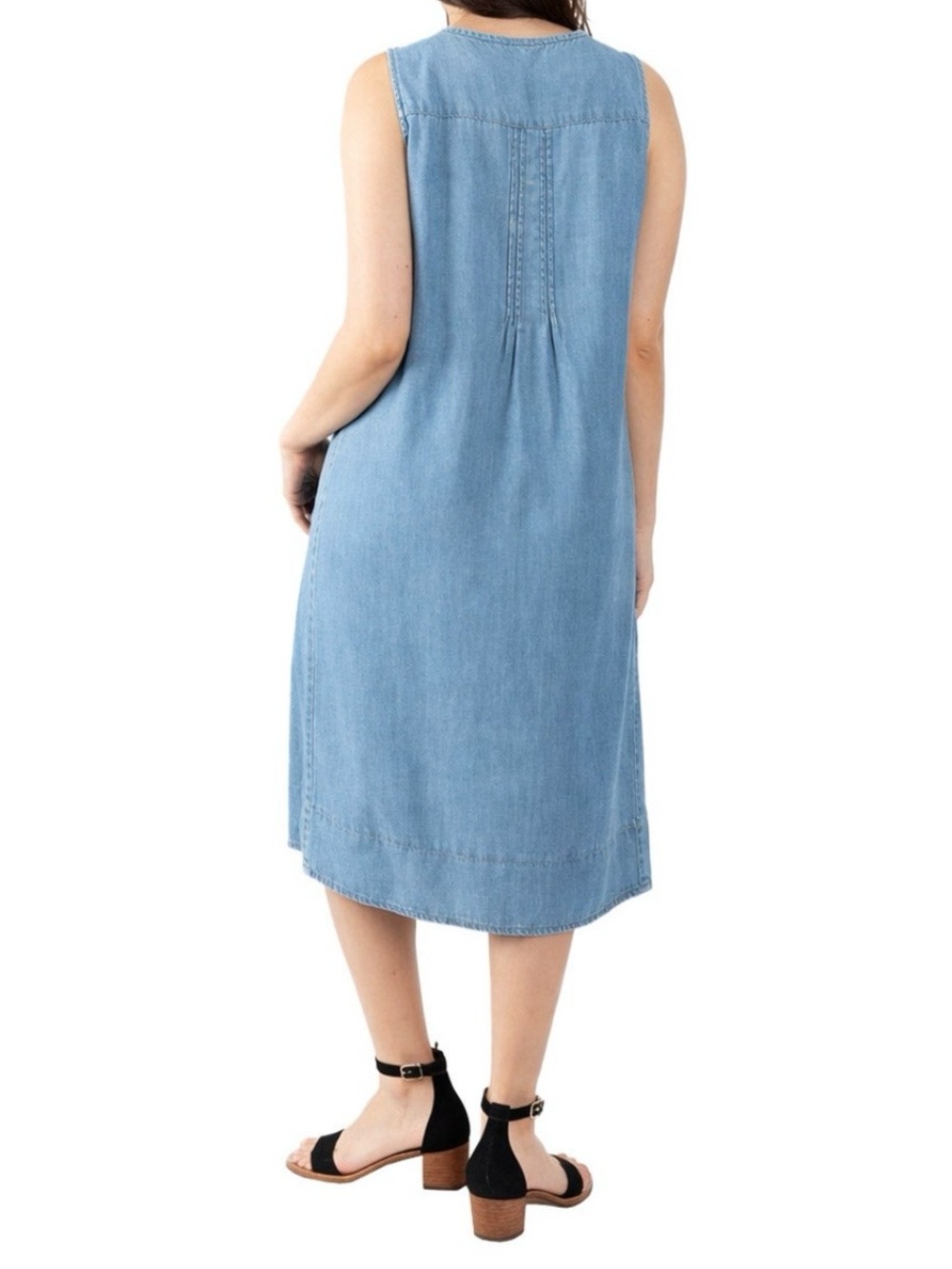 Coldwater Creek Light Blue Sleeveless Midi Dress - Picture 3 of 8